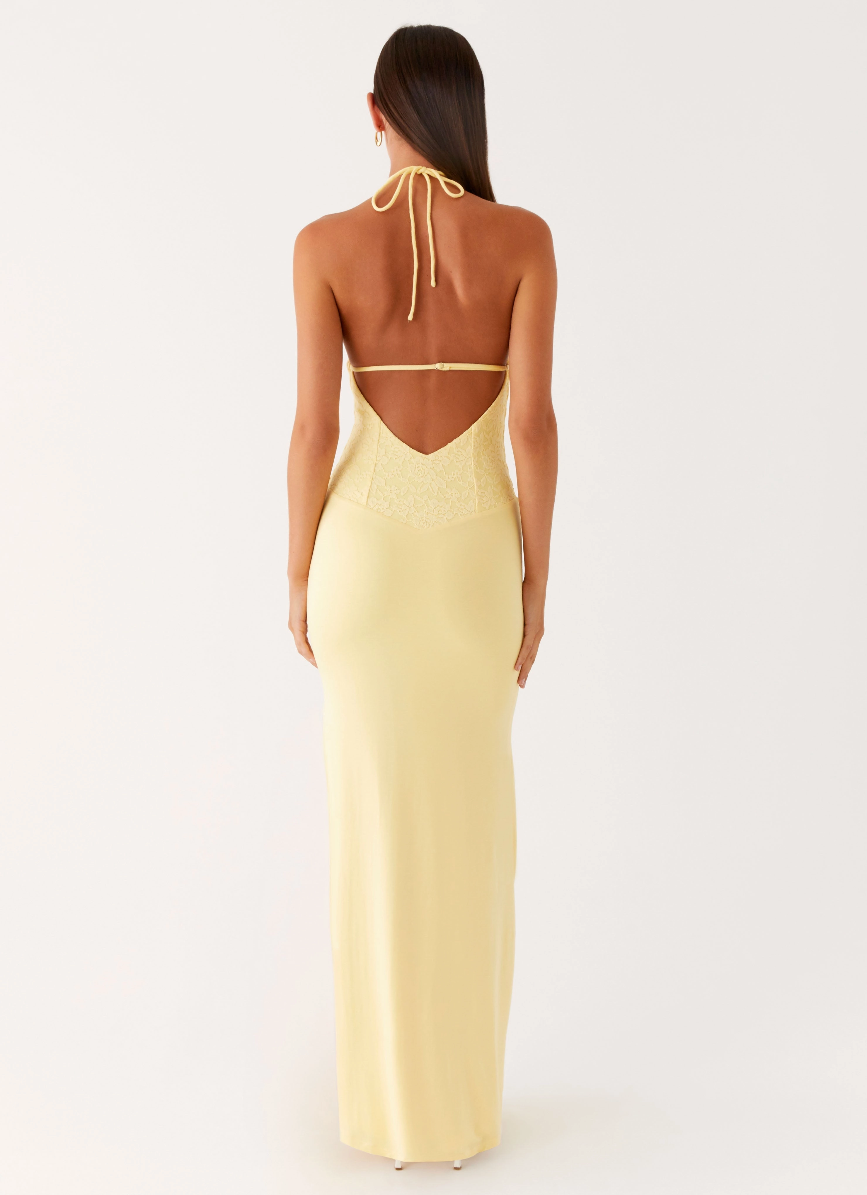 Breezy Style Fiesta Halter Maxi Dress - Sunny Yellow