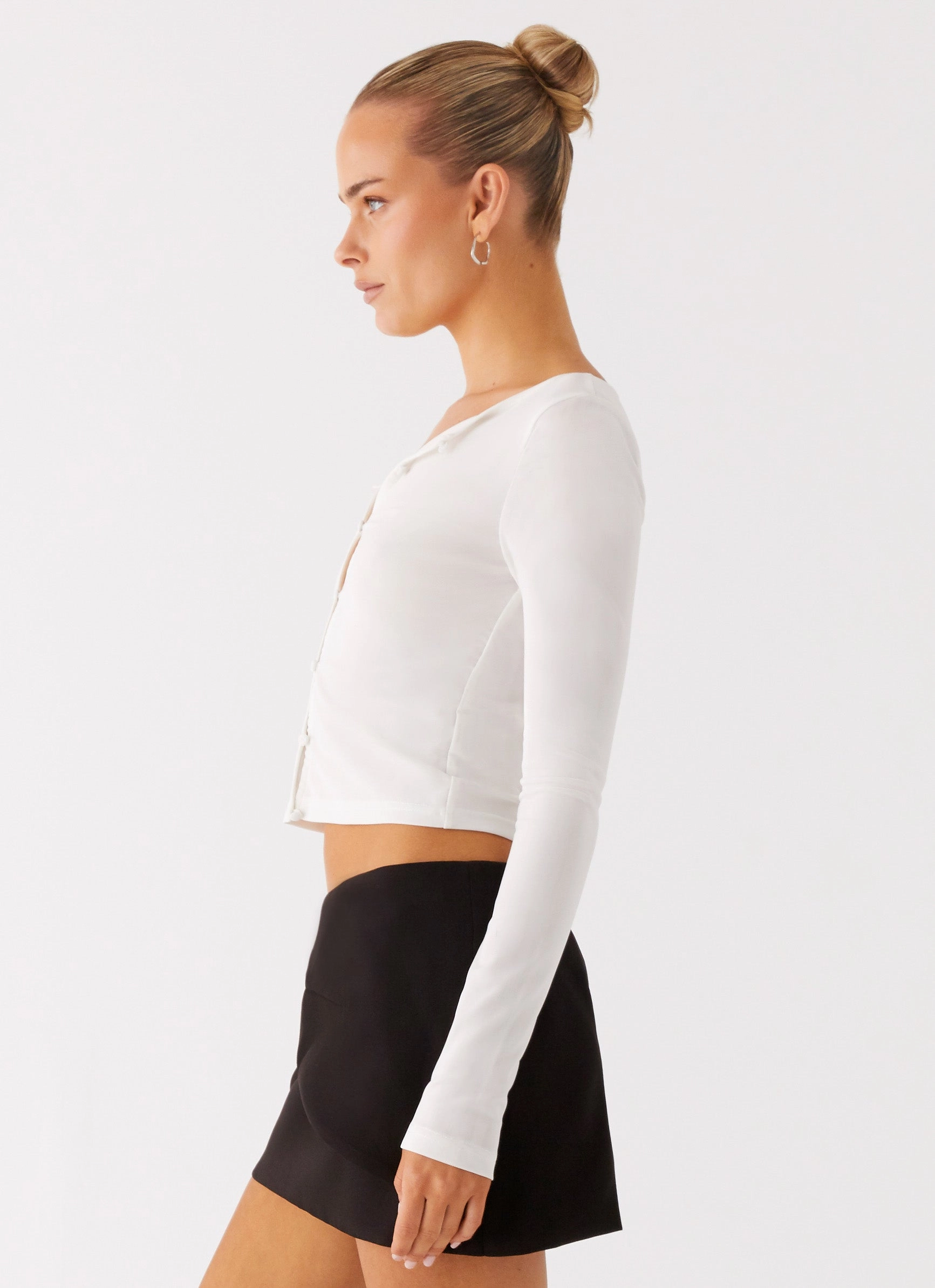 Fifth Ave Mesh Long Sleeve Top - Off White ReinforcedEdges