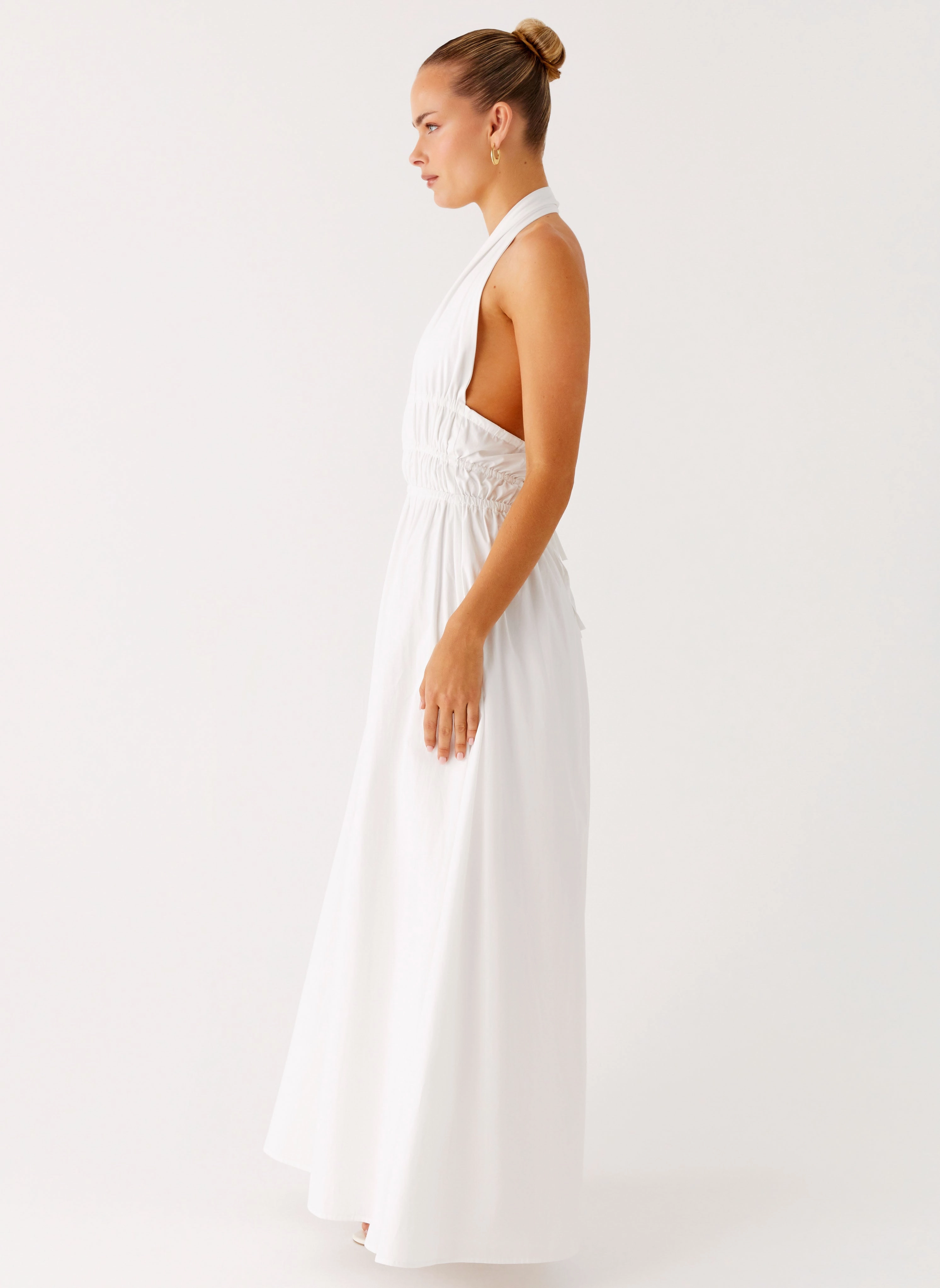 Figaro Halter Maxi Dress - White Classic Movement