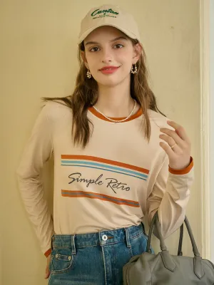 OdorControl ??Final Sale??Alessandra Round Neck SR Logo Long Sleeve Top