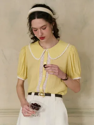 ??Final Sale??Carmen Peter Pan Collar Blouse Versatile Base Layer Moisture Control Technology