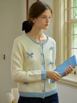 Multi Directional Mobility ??Final Sale??Clementina Round Neck Bow Cardigan