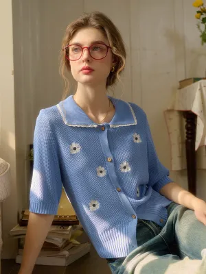 ??Final Sale??Cora Round Neck Embroidery Cardigan Ergonomic Fit Design