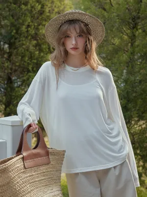 NonFade Dye FeatherlightConstruction ??Final Sale??Gracelyn Round Neck Sun Protection Top
