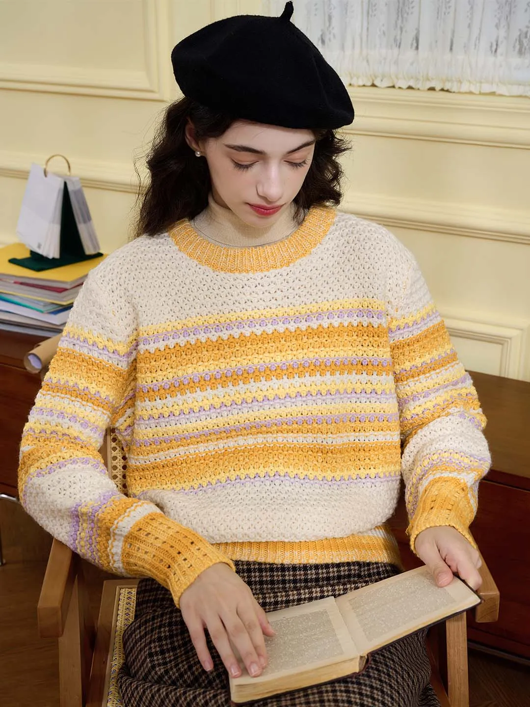 ??Final Sale??Olive Classic Crew Neck Contrast Sweater AthleisureInspired