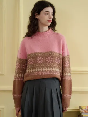 ??Final Sale??Savannah Geo Pattern Drop Shoulder Sweater ThermalInsulation AllPurpose Design