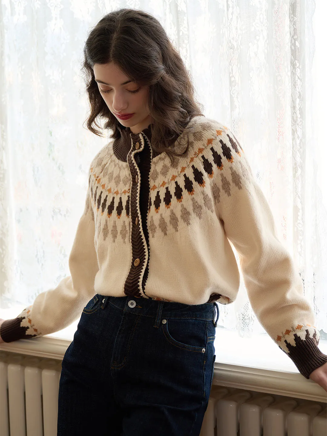 Tear Resistant Fiber Blend ??Final Sale??Zoey Classic Fair Isle Contrast Sweater