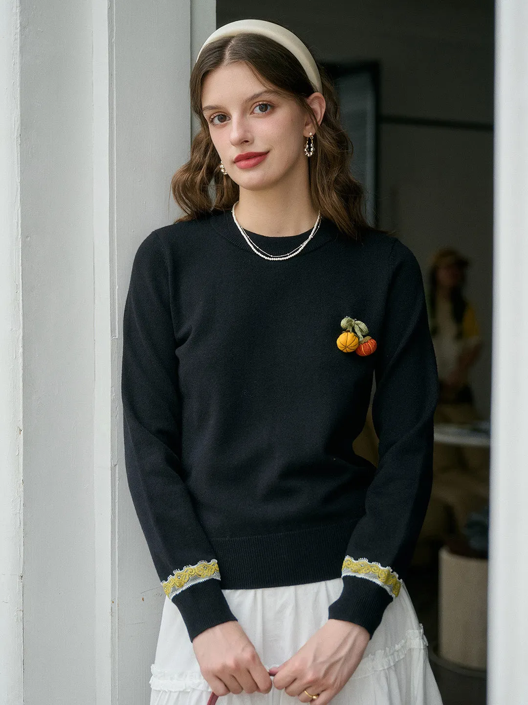 VersatileNeckline Layered Collar System ??Final Sale??Zora Round Neck Sweater