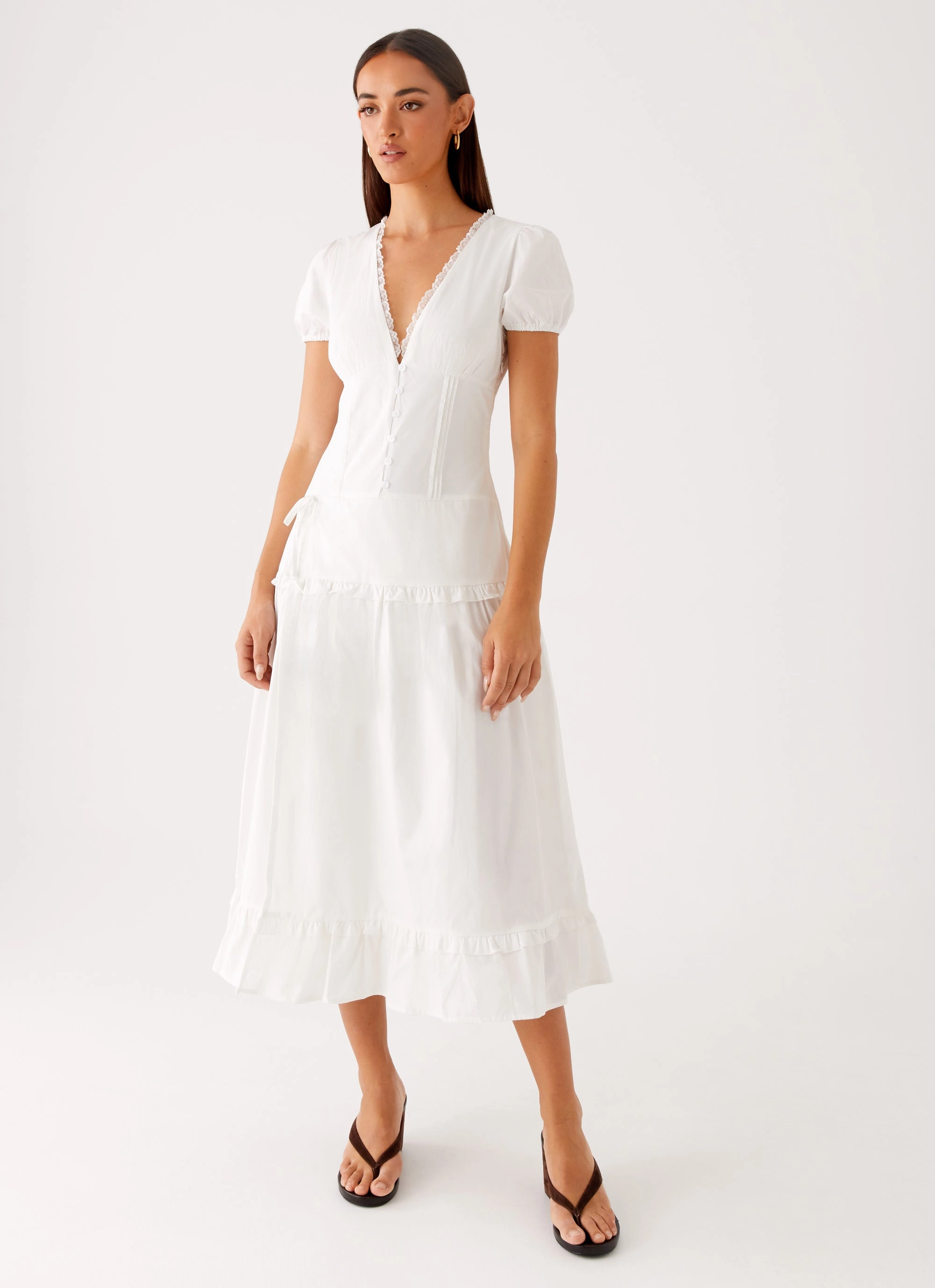 Relaxed Style London Midi Dress - White