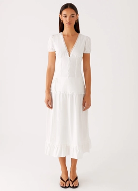 London Midi Dress - White Calm Movement