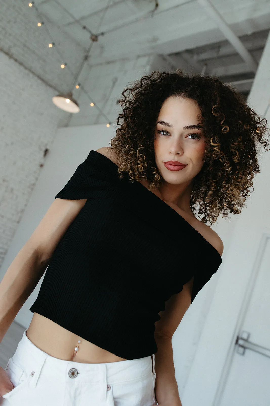 Finer Things Off Shoulder Top RollUpSleeves AbrasionResistant Fabric