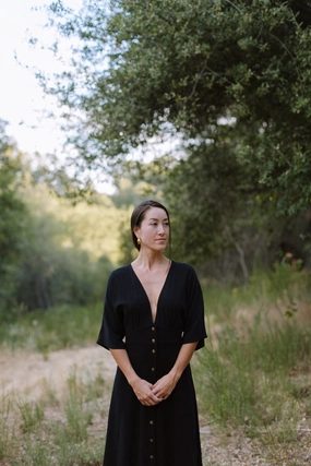 Finley Dress in Black Linen Soft and Relaxed Modern-style