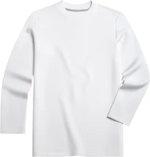 Fioboc Shirts for Men Modal Blend Elbow Patch Long Sleeve Tee Top T-Shirt S-4XL