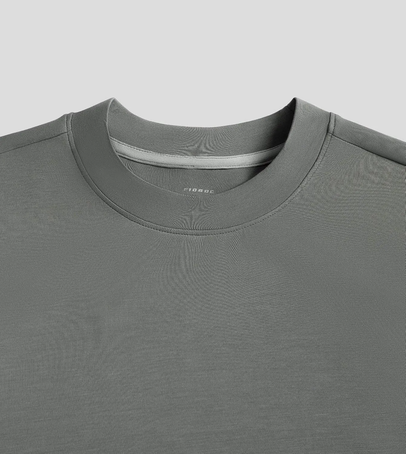 Fioboc Shirts for Men Modal Blend Elbow Patch Long Sleeve Tee Top T-Shirt S-4XL