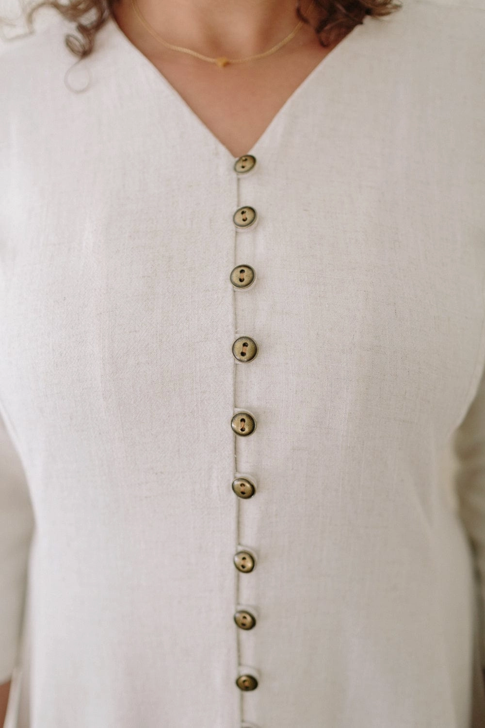 Elegant Tailoring Fiona Dress in Oat Linen
