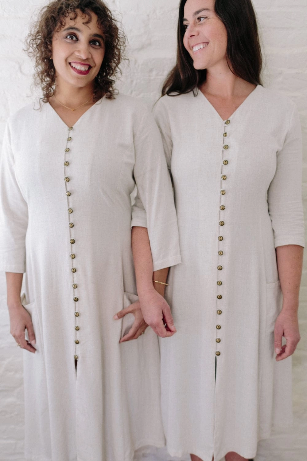 Smart Fabric Fiona Dress in Oat Linen