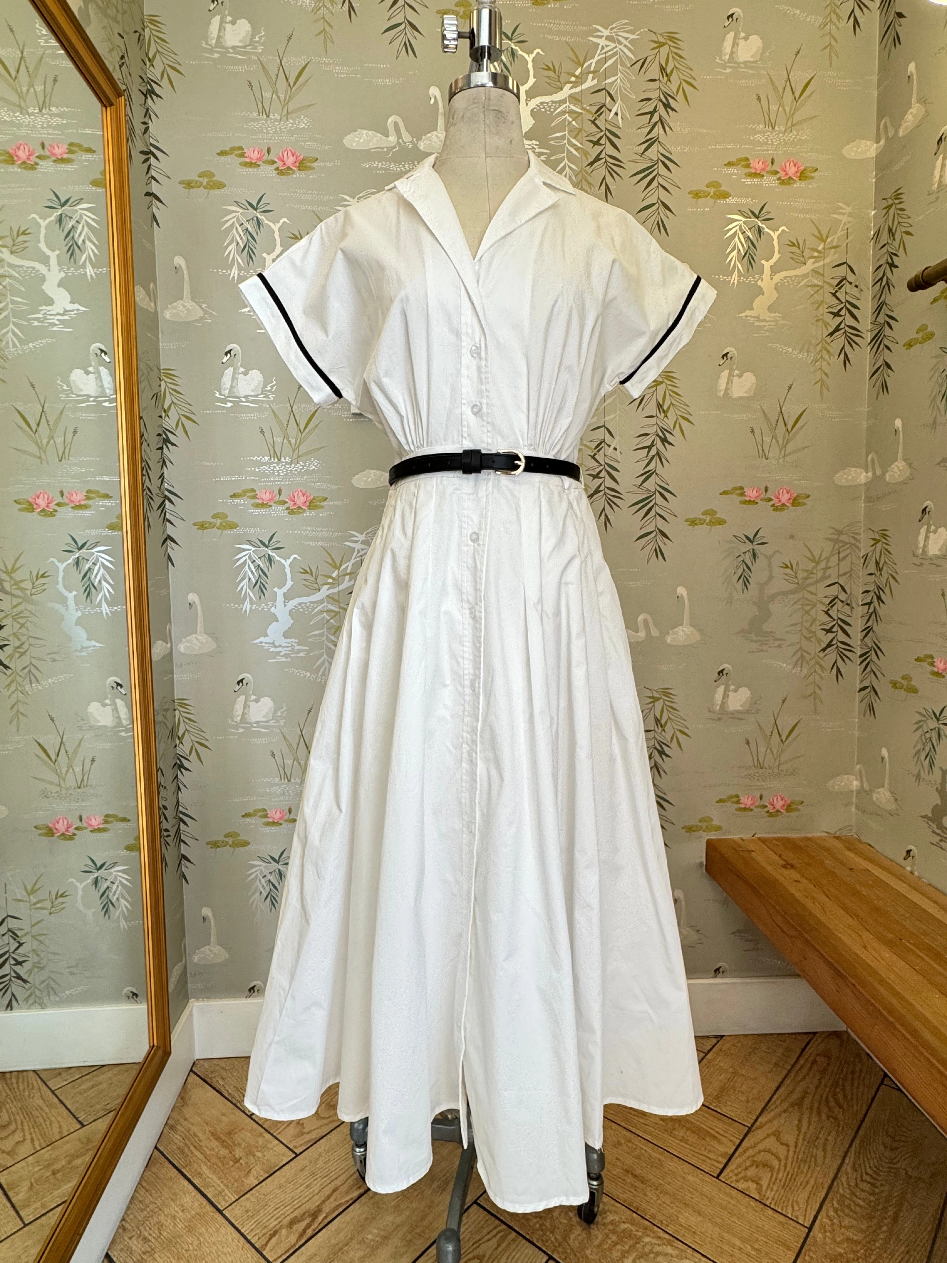 Clean Texture Sophisticated Waistband Fit Fiona Midi Dress