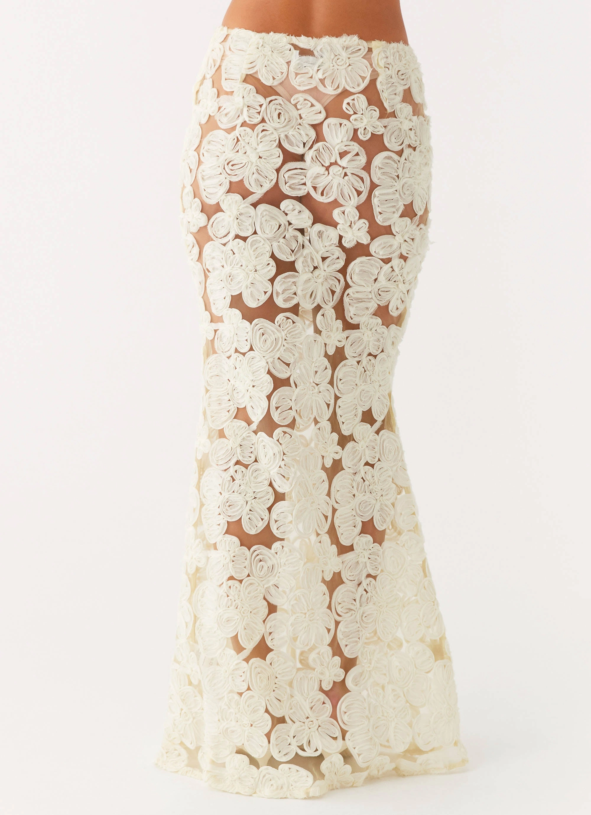 Lightweight Material Fiorella Floret Maxi Skirt - Yellow