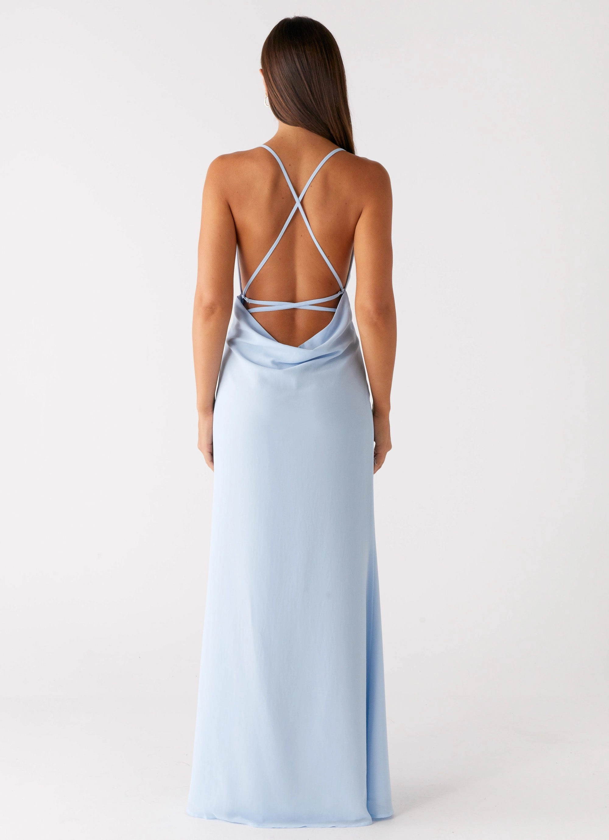 First Class Maxi Dress - Blue Trendy Design Soft Mesh