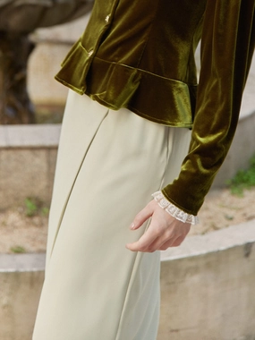 ??Flash Sale??Giselle Midi Skirt-Apricot Green Cooling Fabric