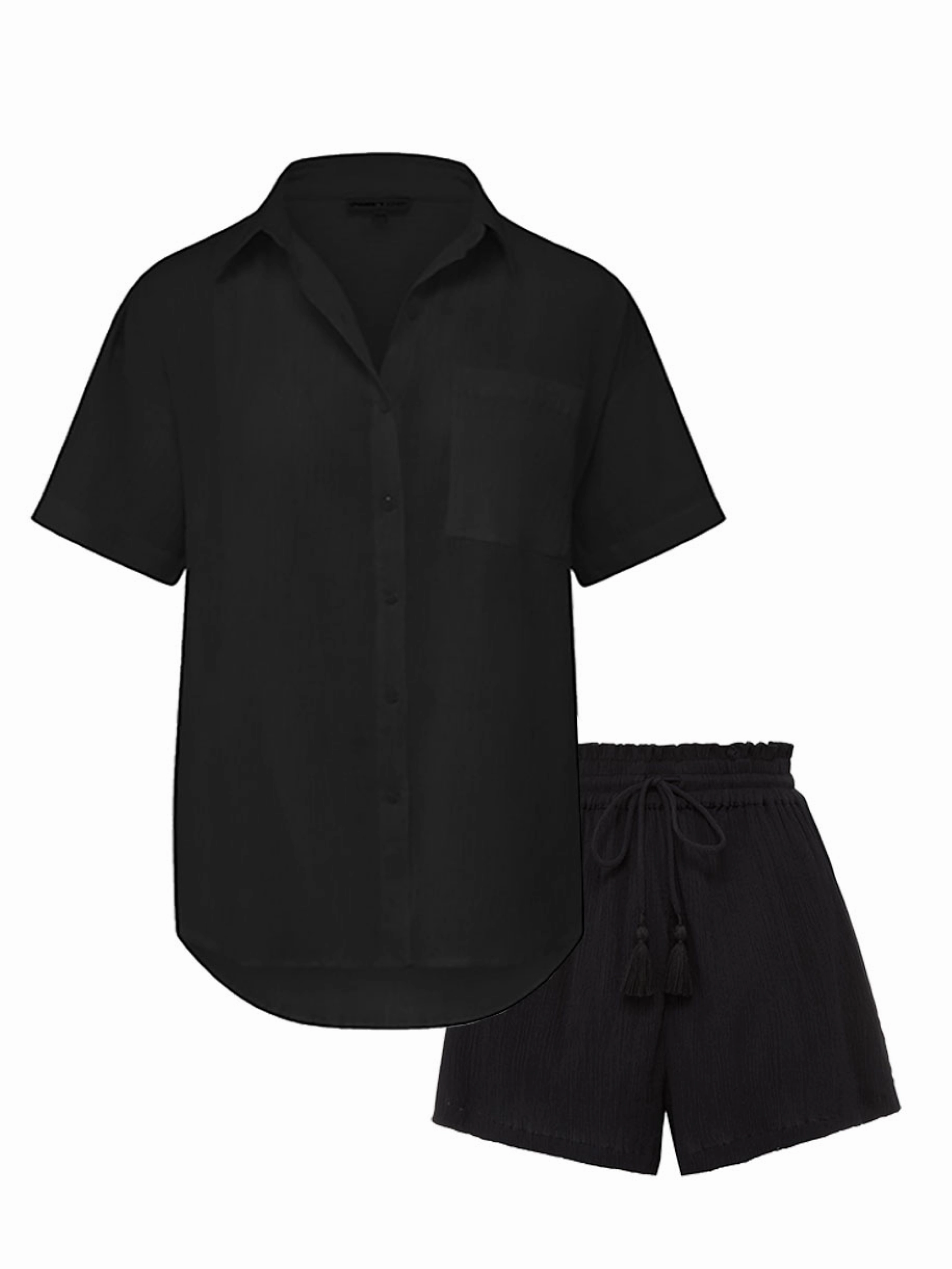 Zip-off legs CompressionFitFabric Michelle Top   Vicki Shorts Set in Black