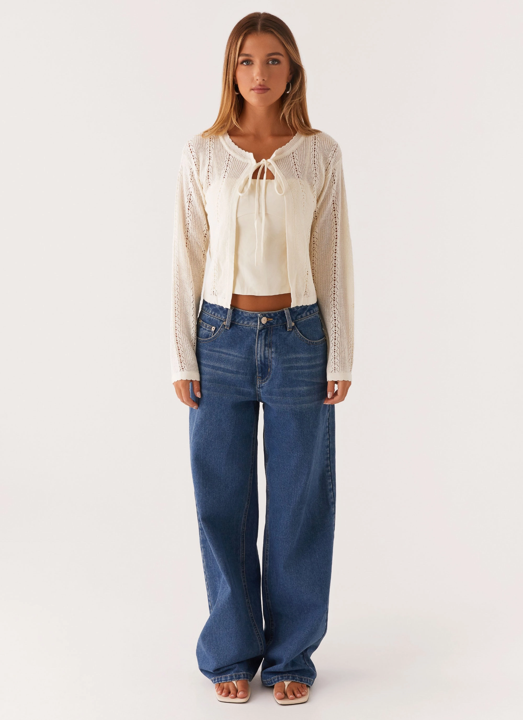 Tough Love Knit Cardigan - White QuickAccessPockets