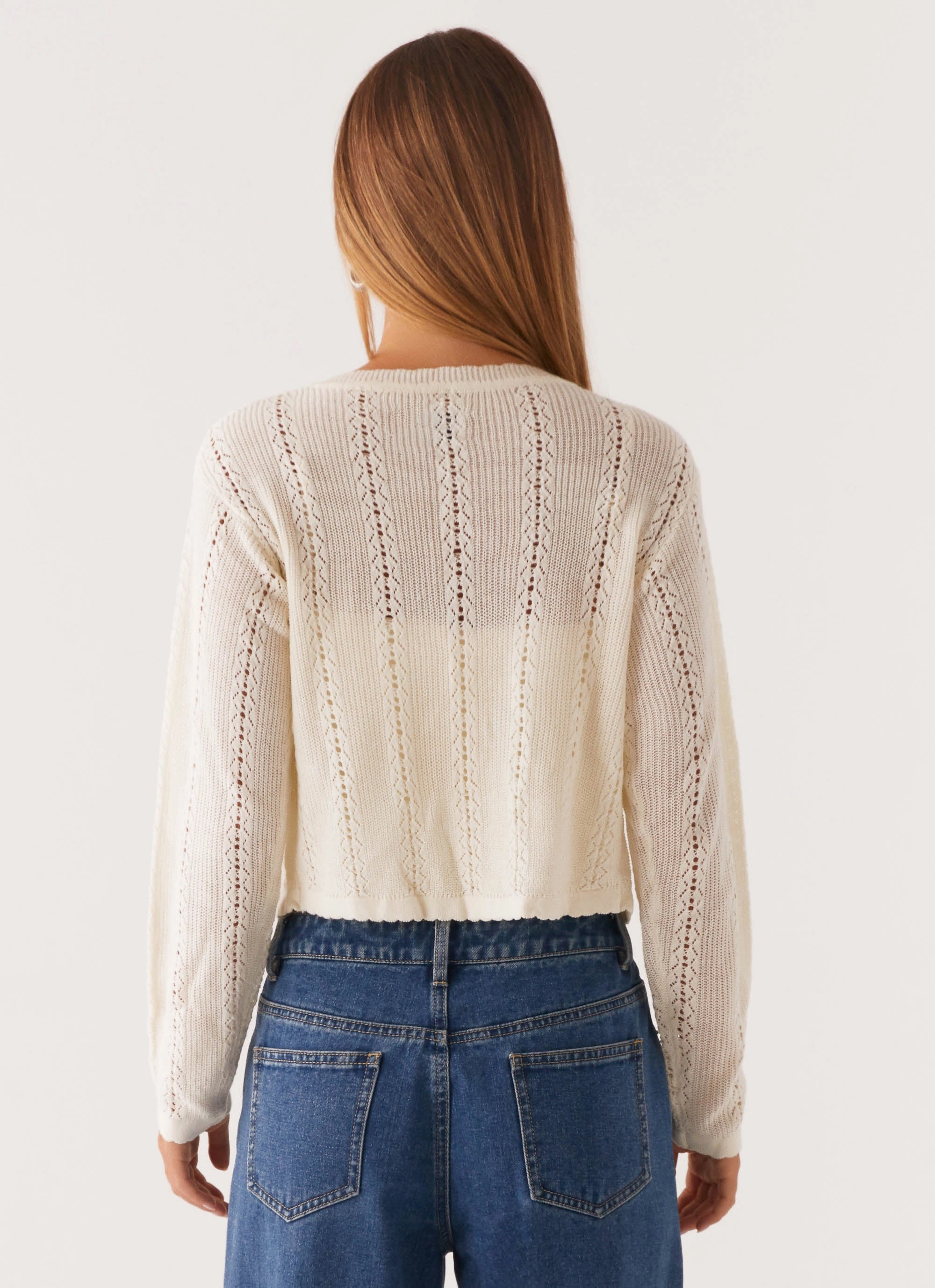 EasyClean Coating stain resistant coating Tough Love Knit Cardigan - White