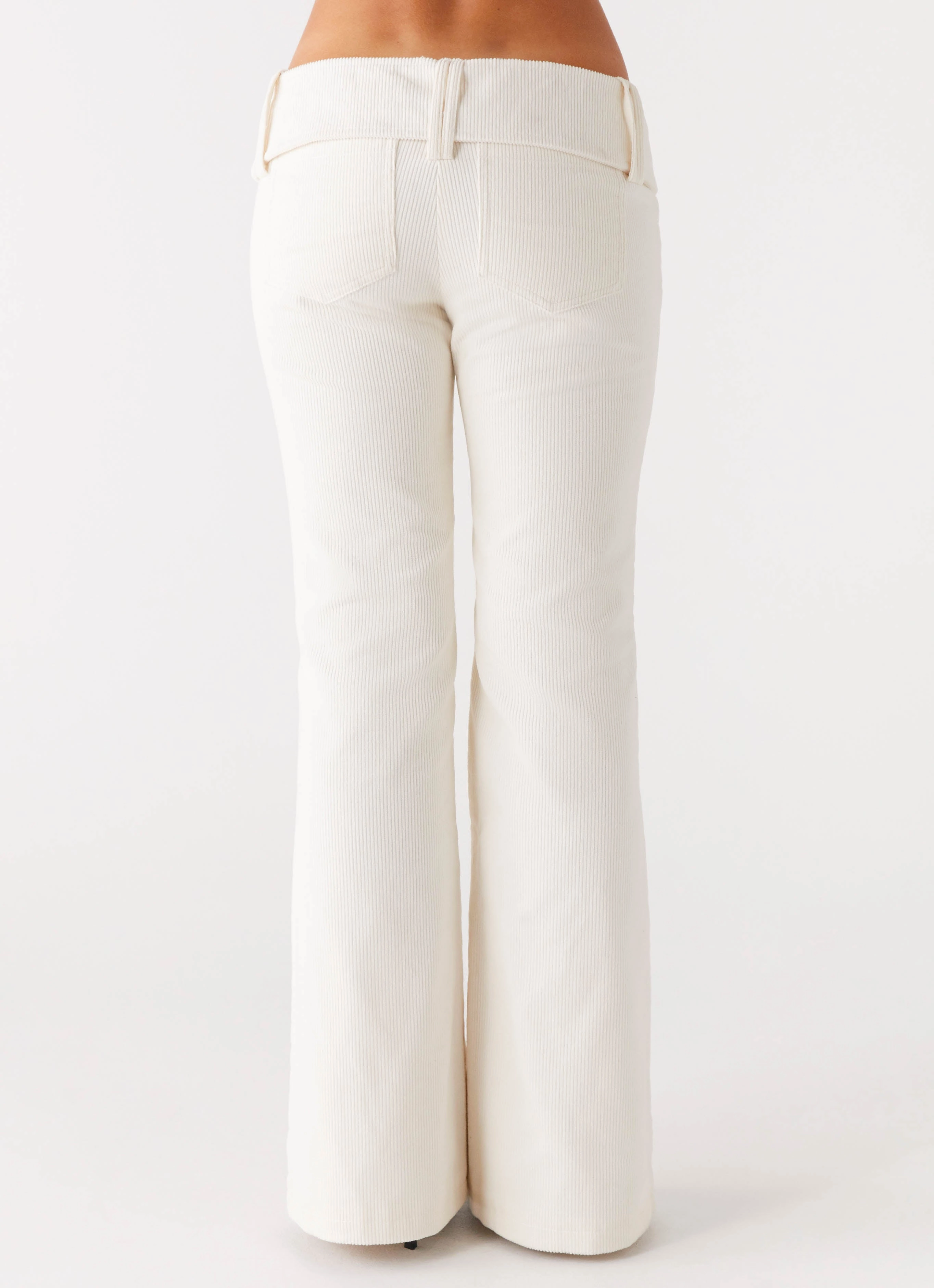 Zadie Low Rise Cord Jeans - Pearl Casual Design Holiday Vibes Stretch