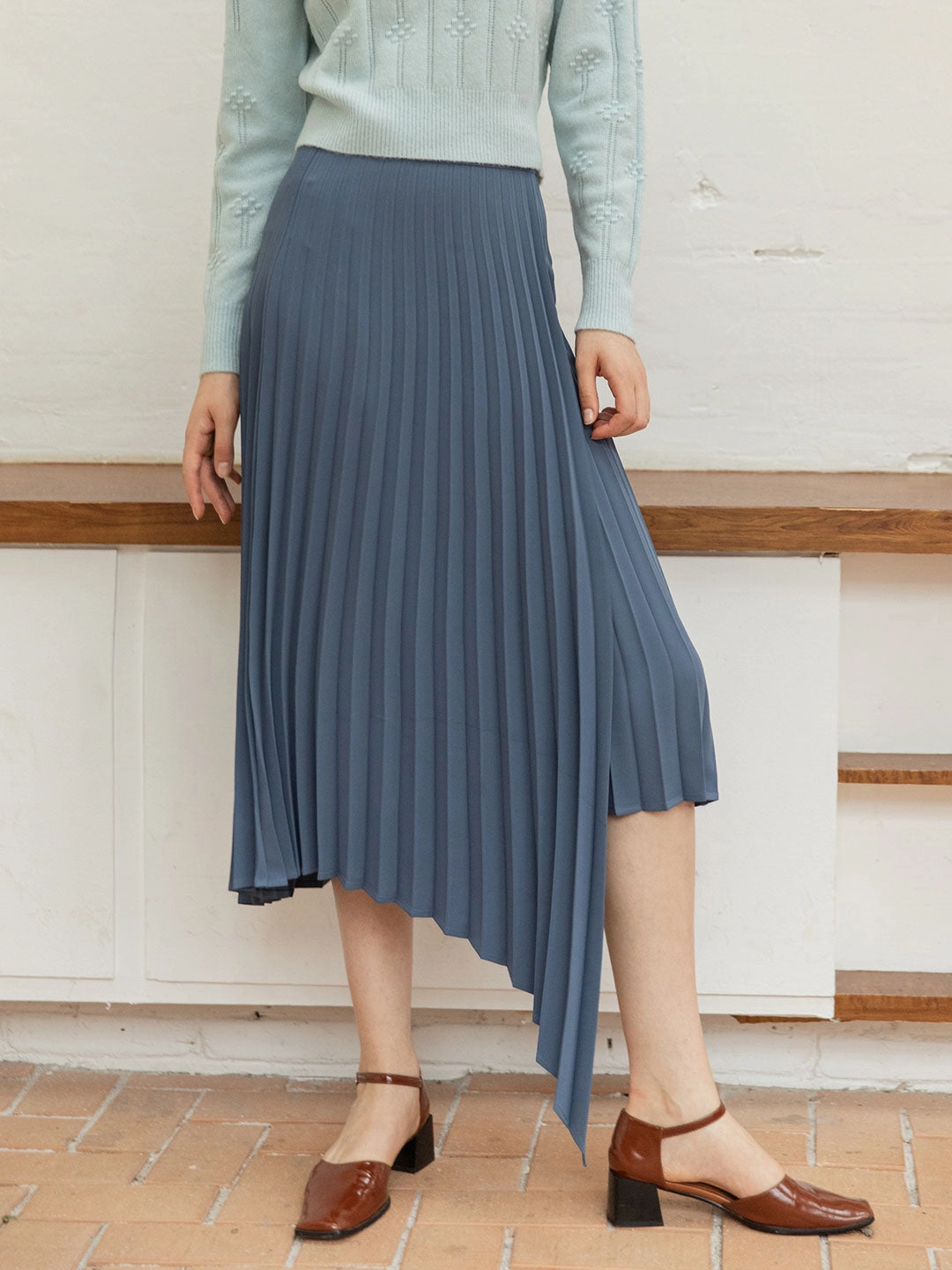 Nyla Chiffon Irregular Pleated Skirt Adjustable loop