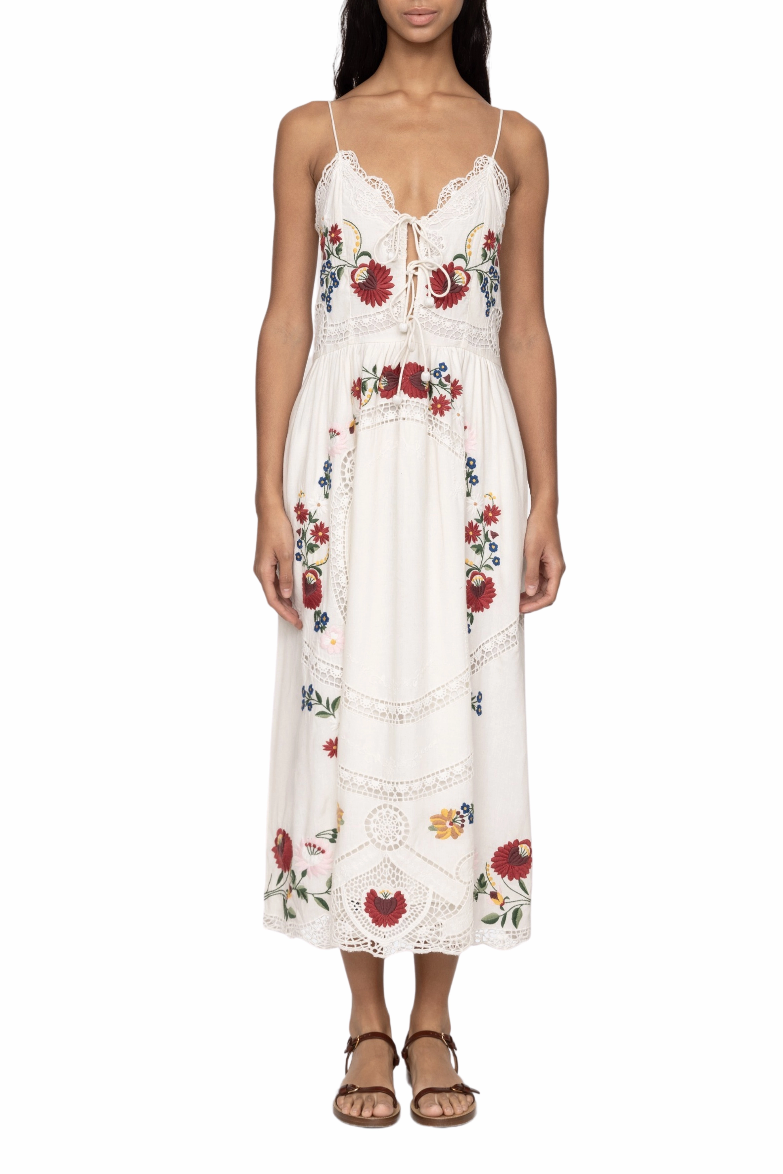 Evening Event Soul Warm Celia Embroidery Slip Dress