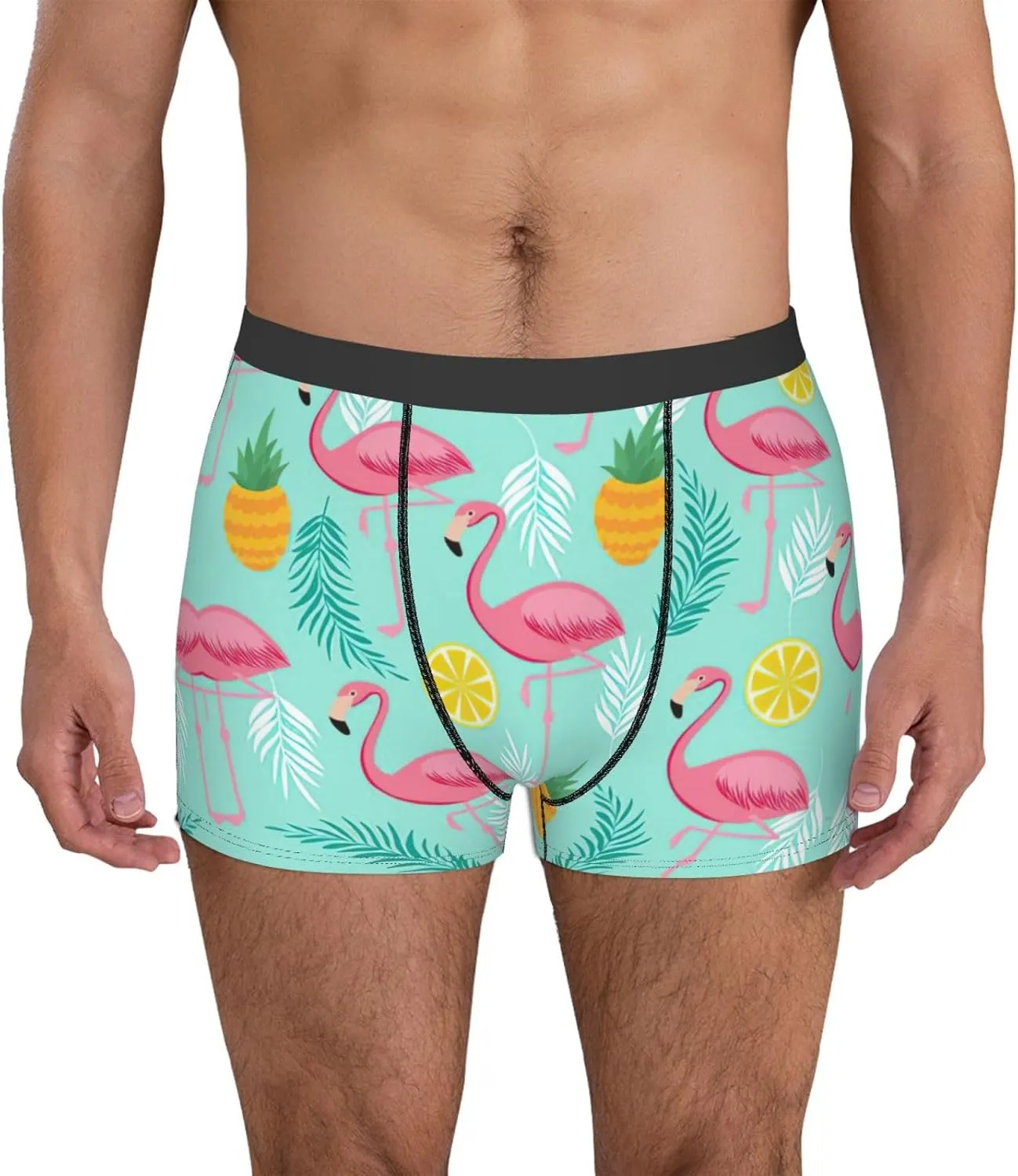 Flamingo Boxer Briefs, Moisture Wicking & Breathable,Underwear for Men