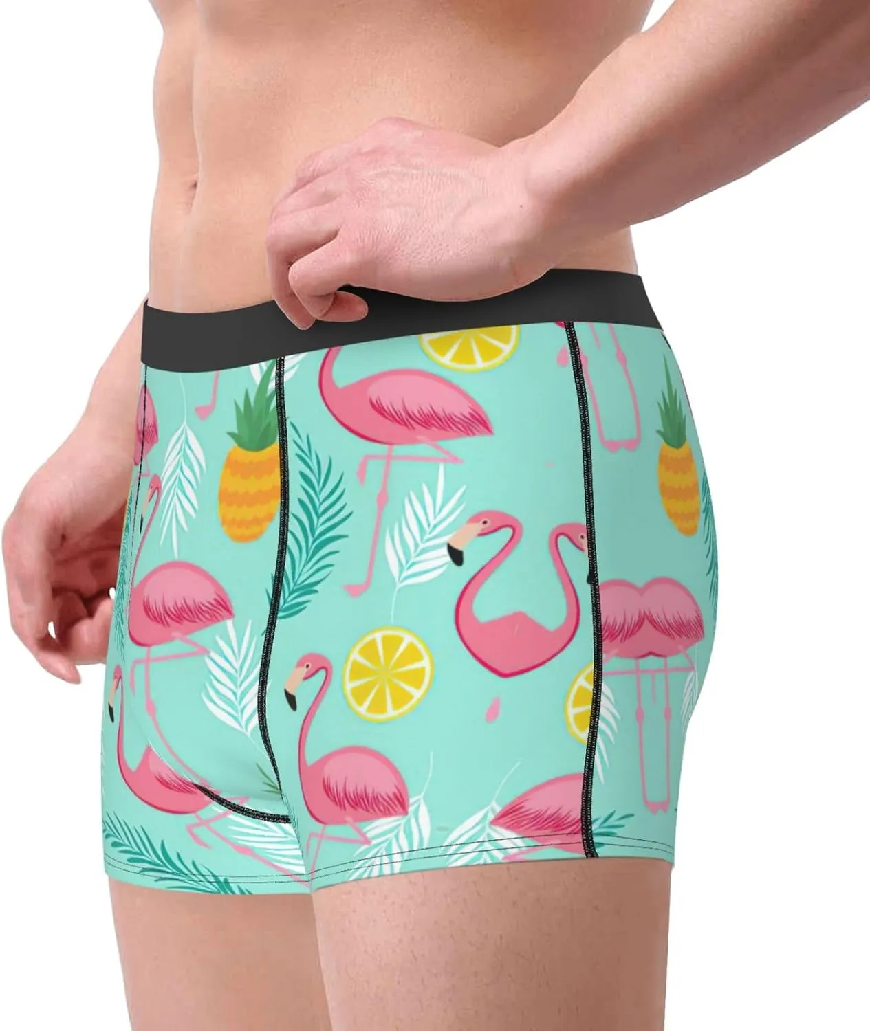 Flamingo Boxer Briefs, Moisture Wicking & Breathable,Underwear for Men