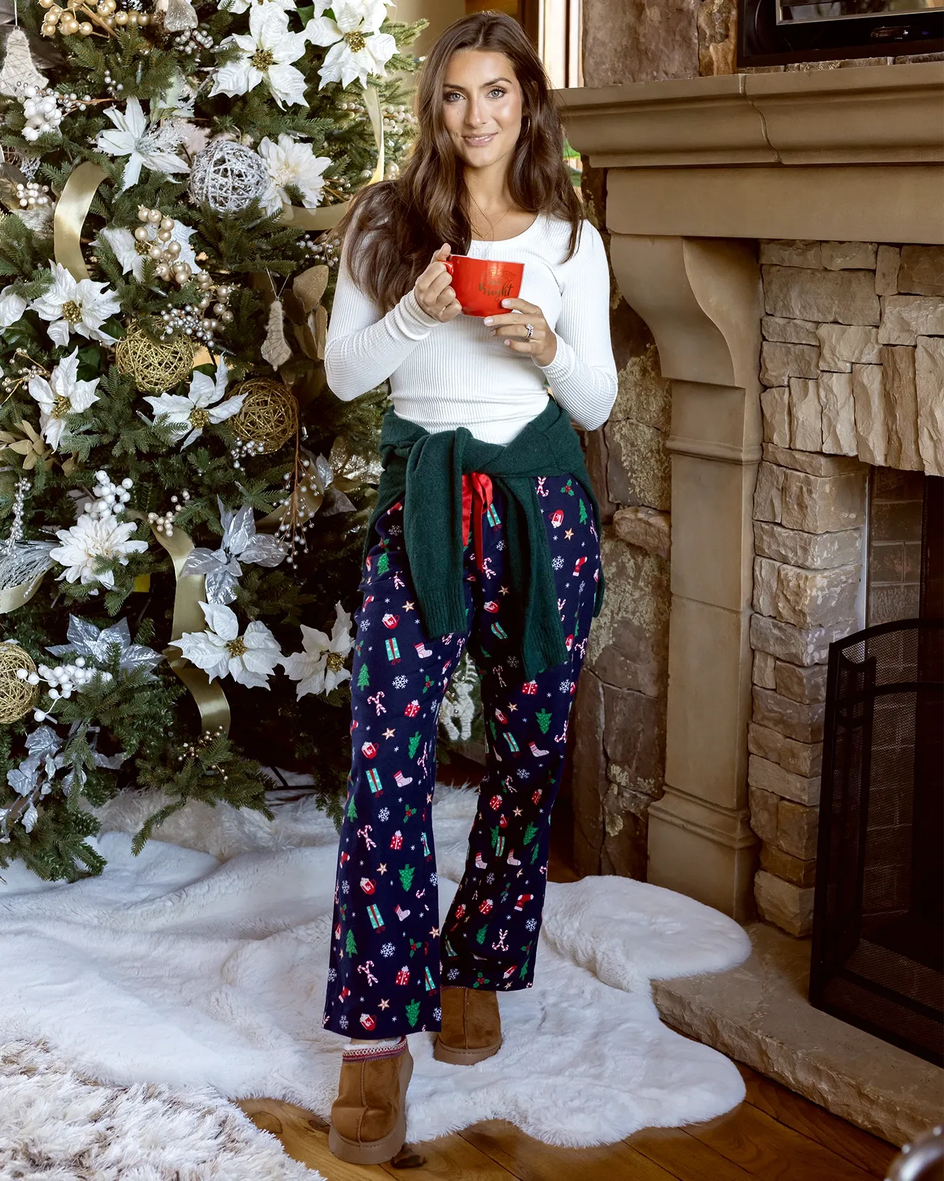 Flannel Christmas Navy Pajama Pants