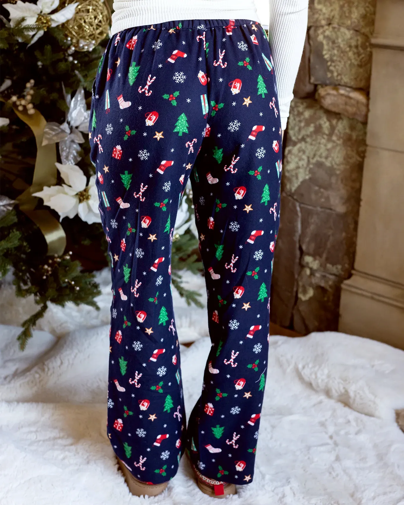 Flannel Christmas Navy Pajama Pants