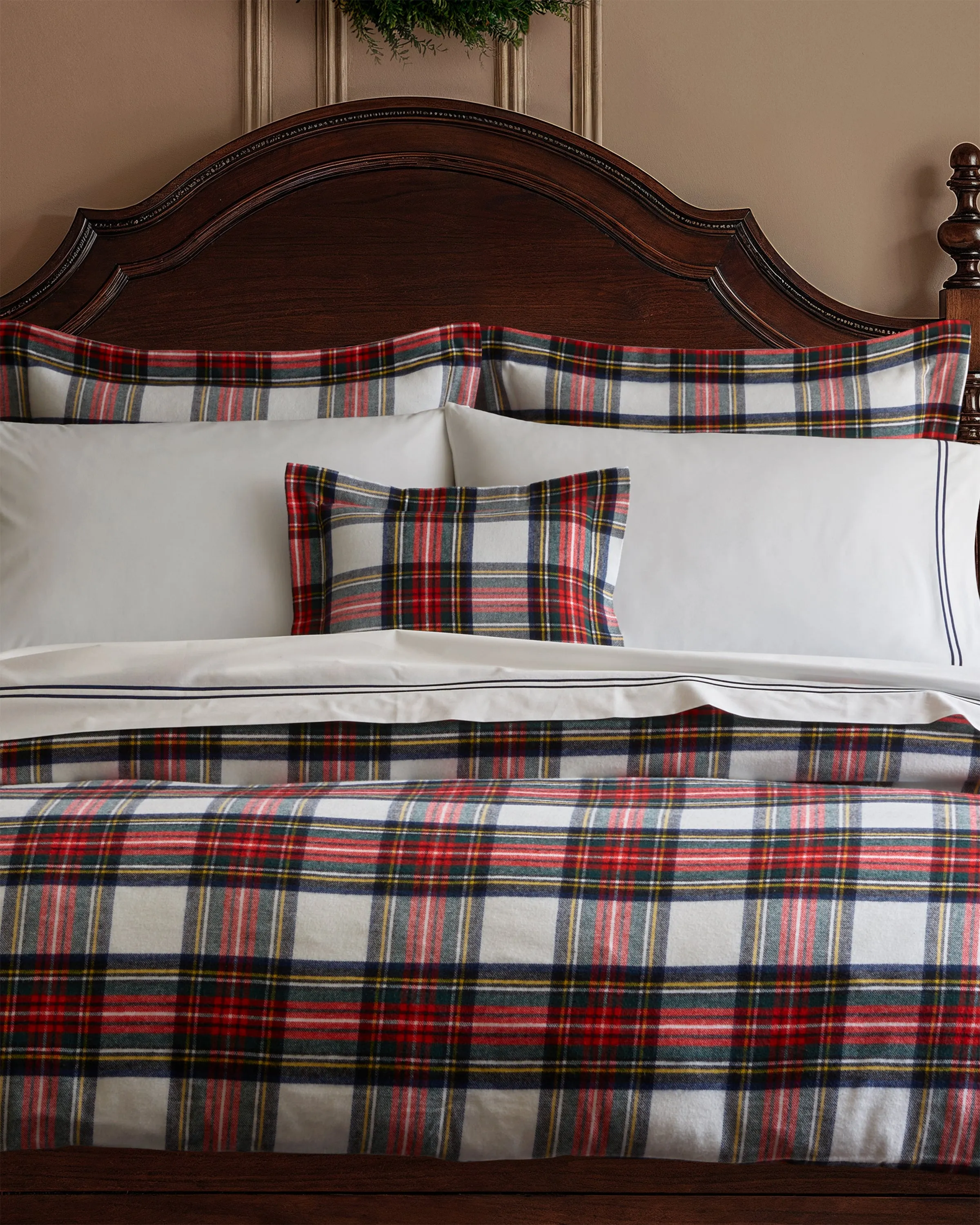 Flannel Euro Sham in Balmoral Tartan