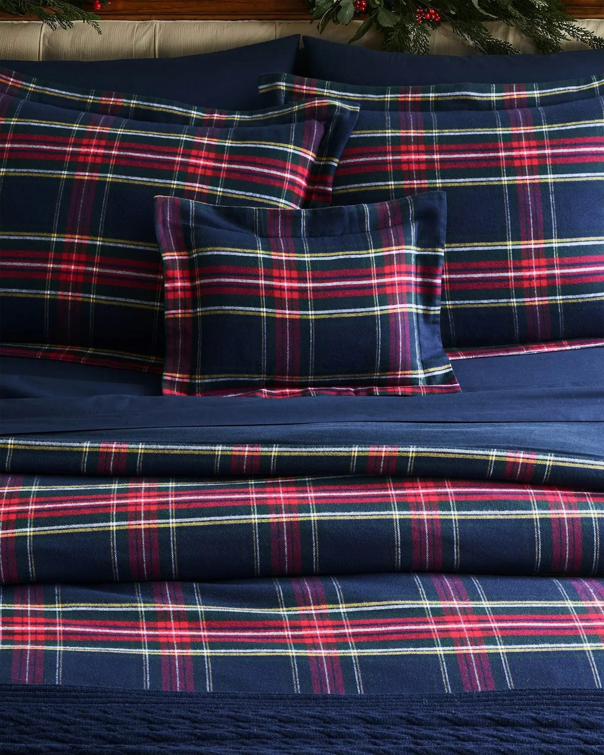 Flannel Euro Sham in Windsor Tartan