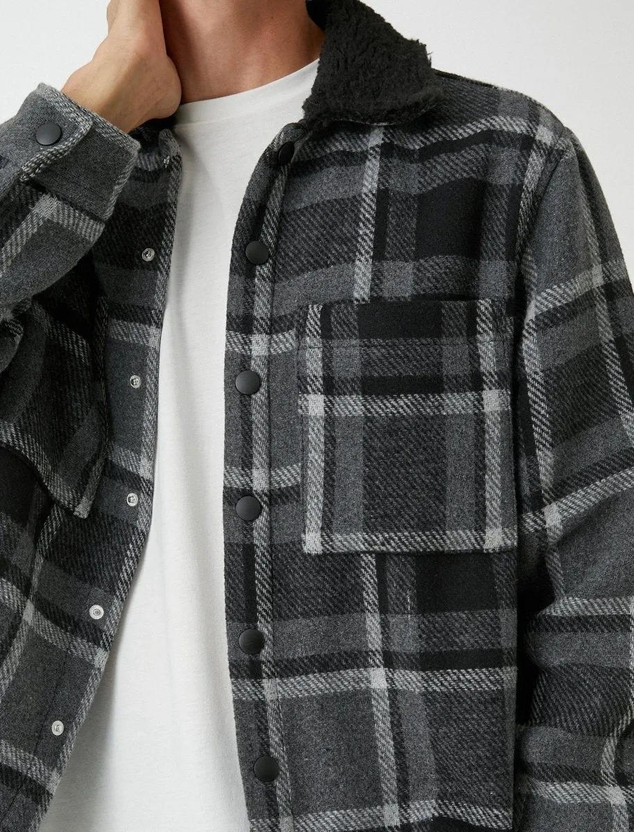 Flannel Shacket in Black