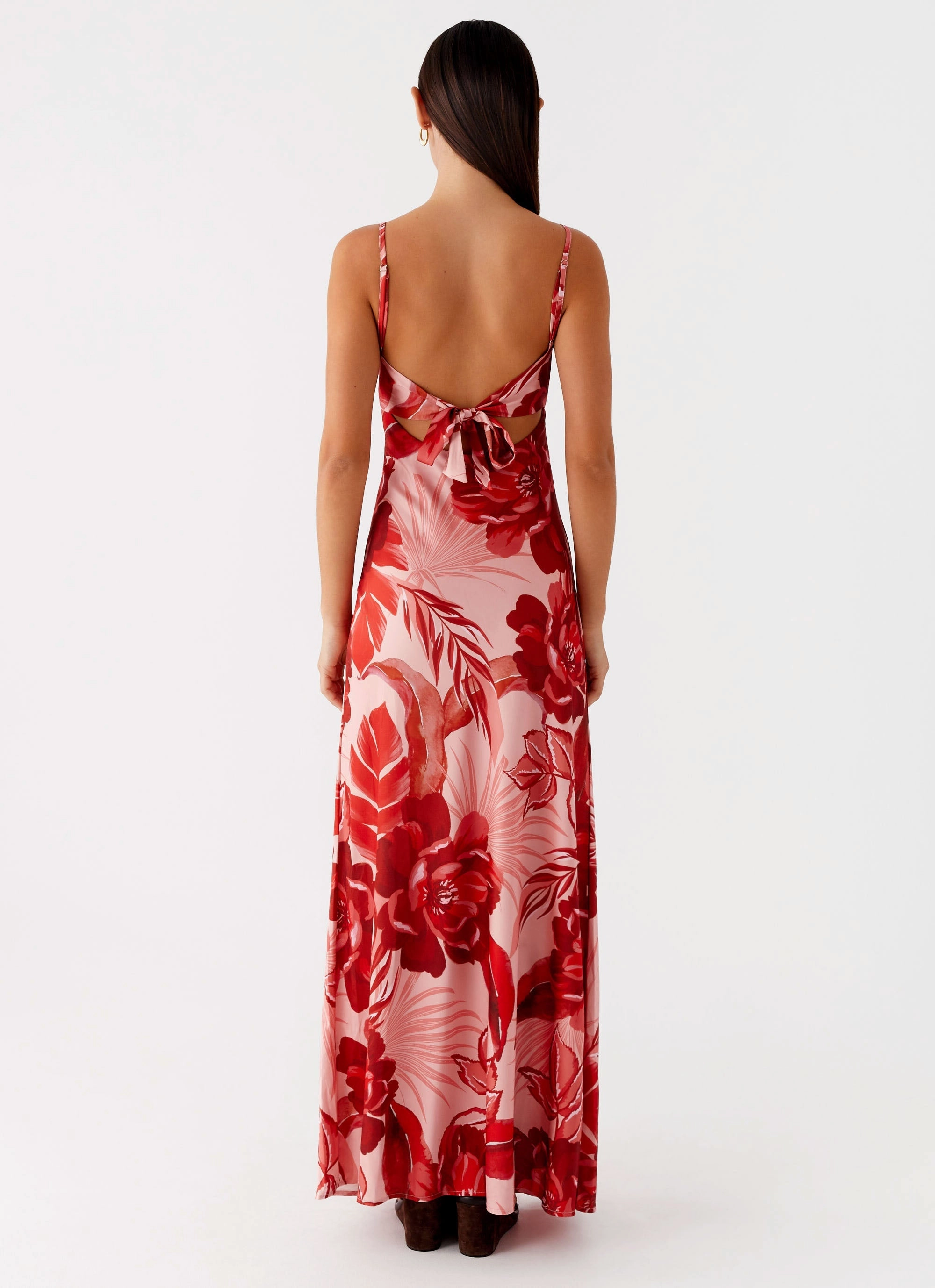 Relax Form Flora Satin Maxi Dress - Sicily Sunsets Print