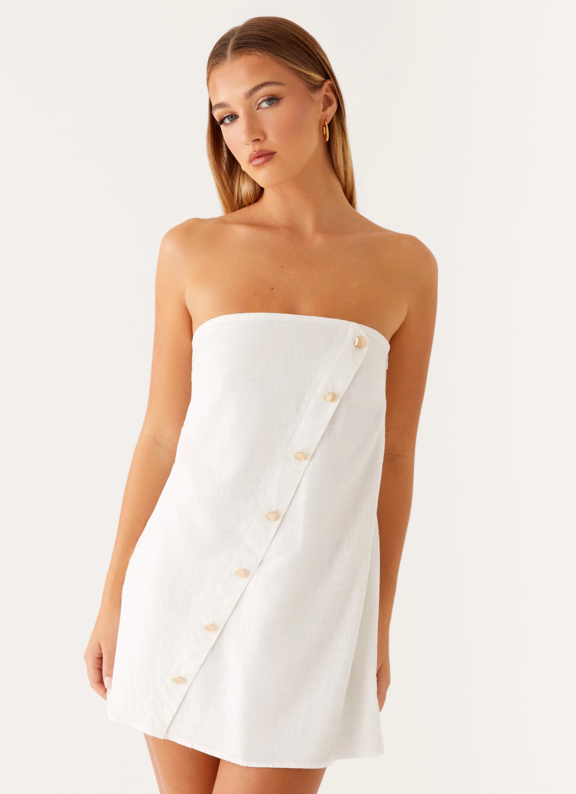 Hazel Mini Dress - White Effortless Style