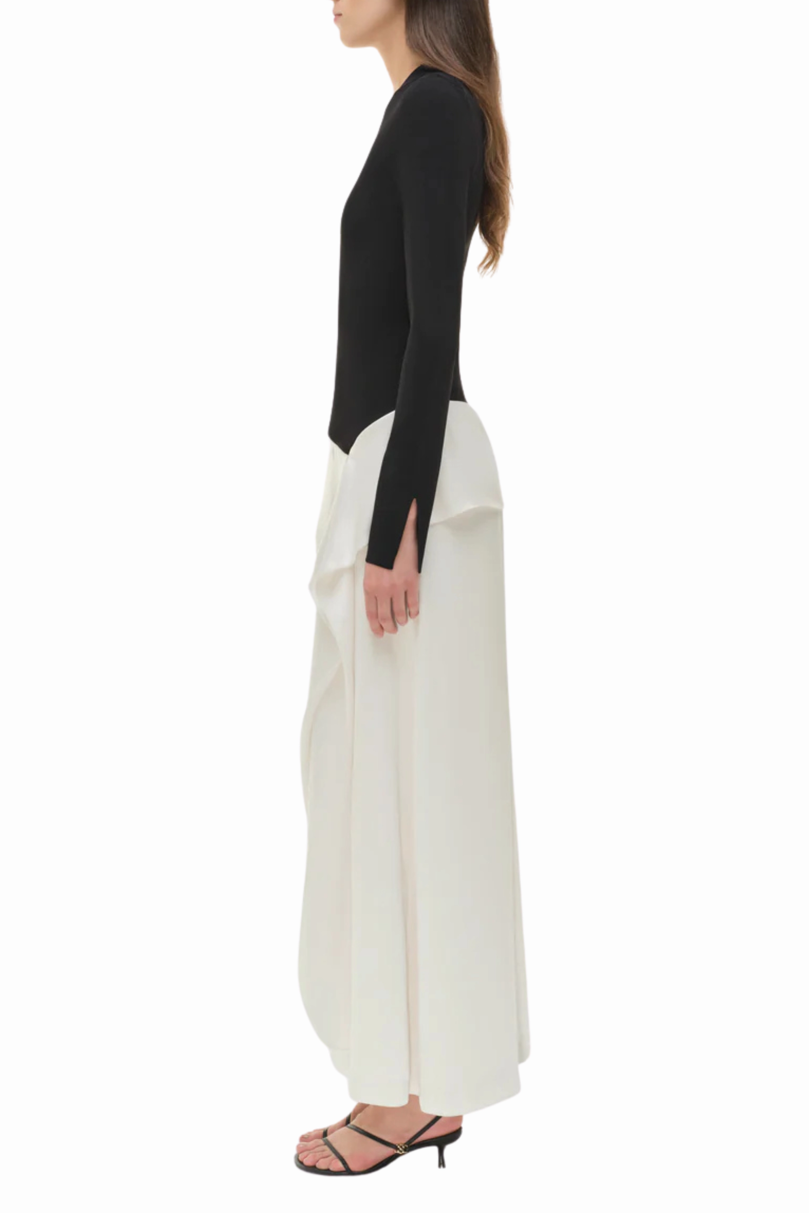 Ornella Knit Satin Midi Dress Linen Chic Simple Texture