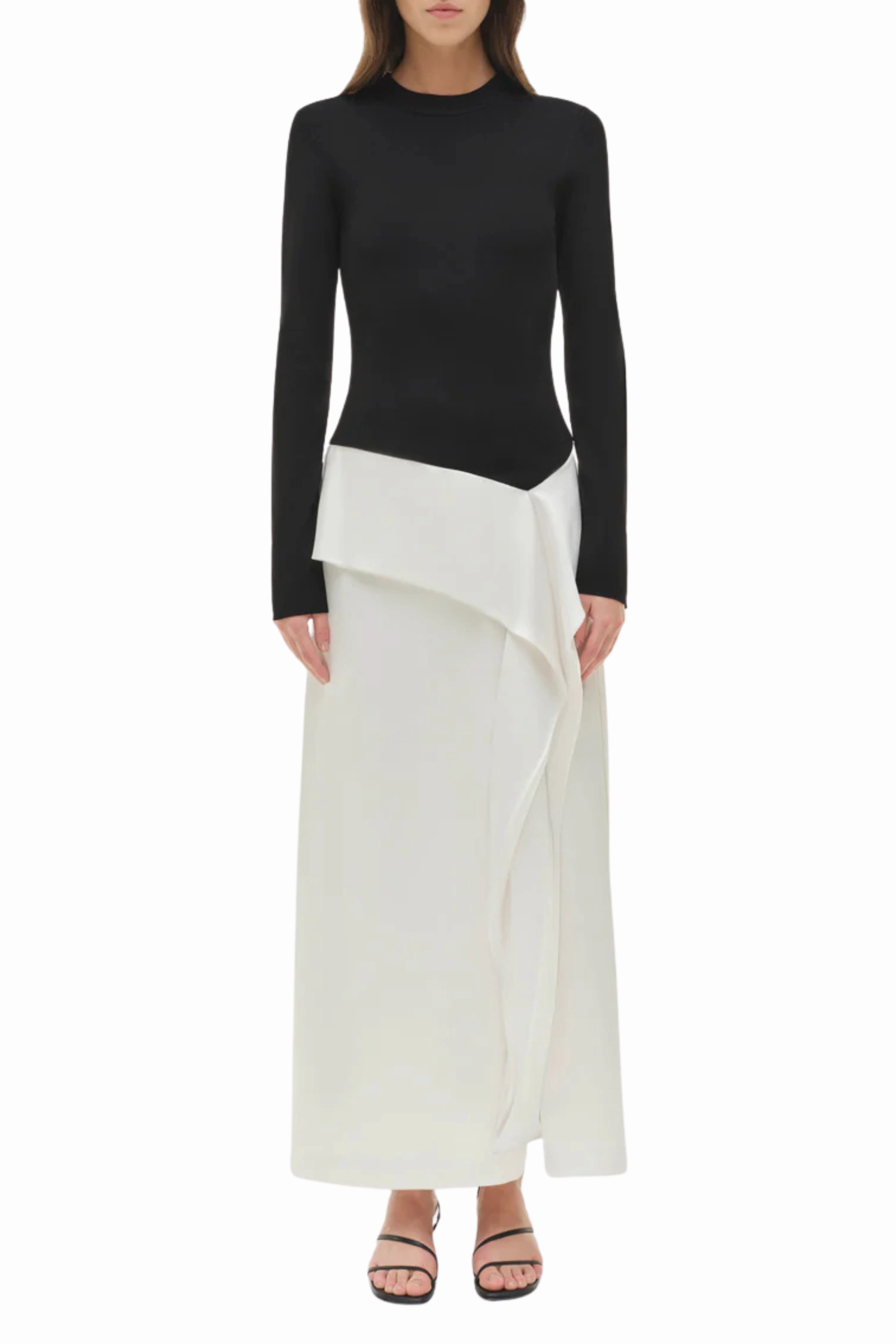 Ornella Knit Satin Midi Dress NonChafeSeams Polished Wear