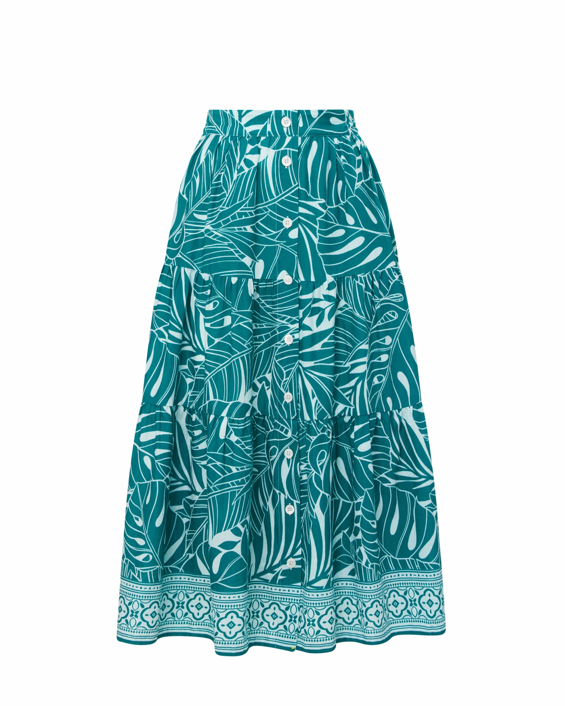 Joanna Skirt In Isle of Palms Mid Rise A Line Cut