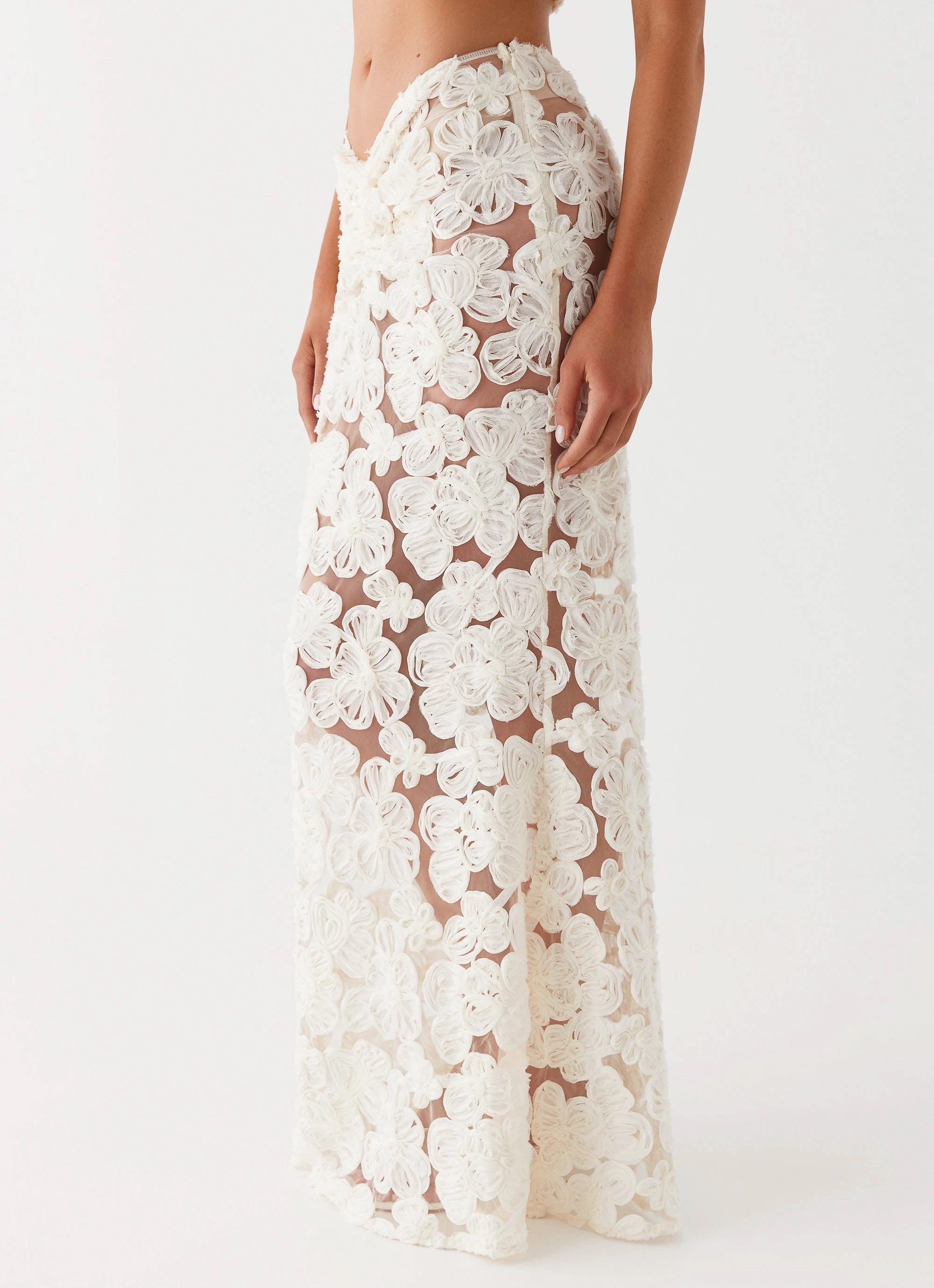 Fiorella Floret Maxi Skirt - Ivory Reimagined Classic Material Innovation