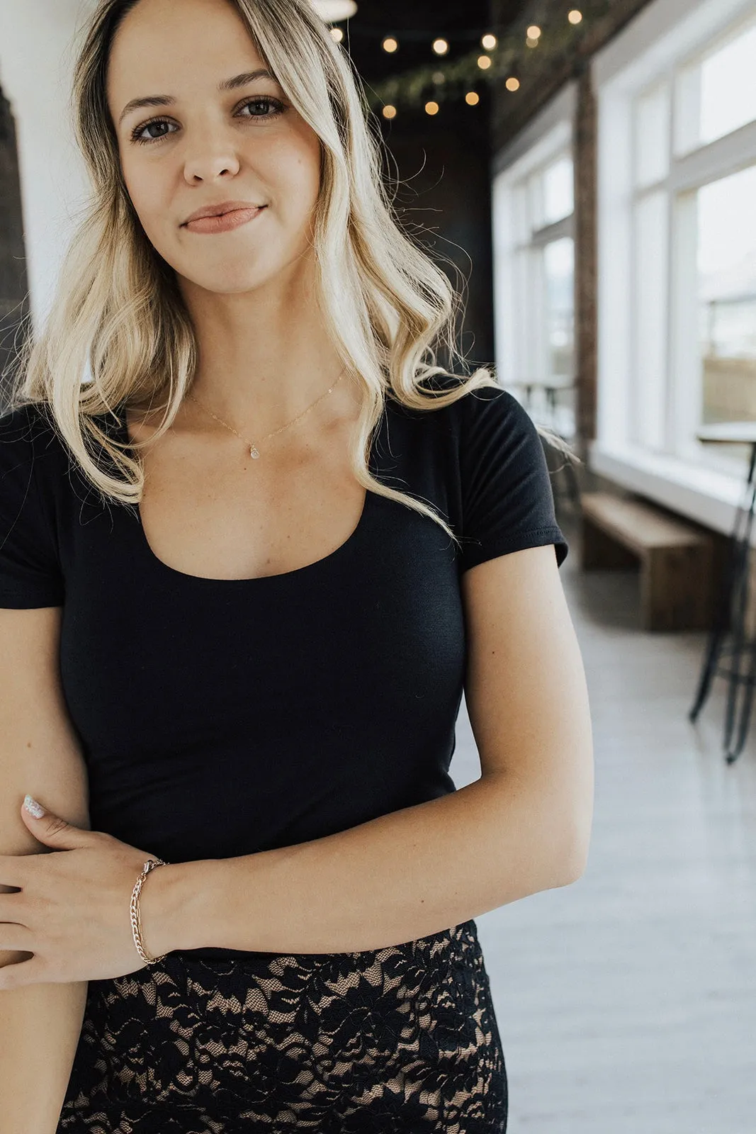 ReinforcedHems LatticeKnit Diesel Double Layered Top