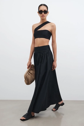 Petite Raven Skirt Self Fabric Tie Closure