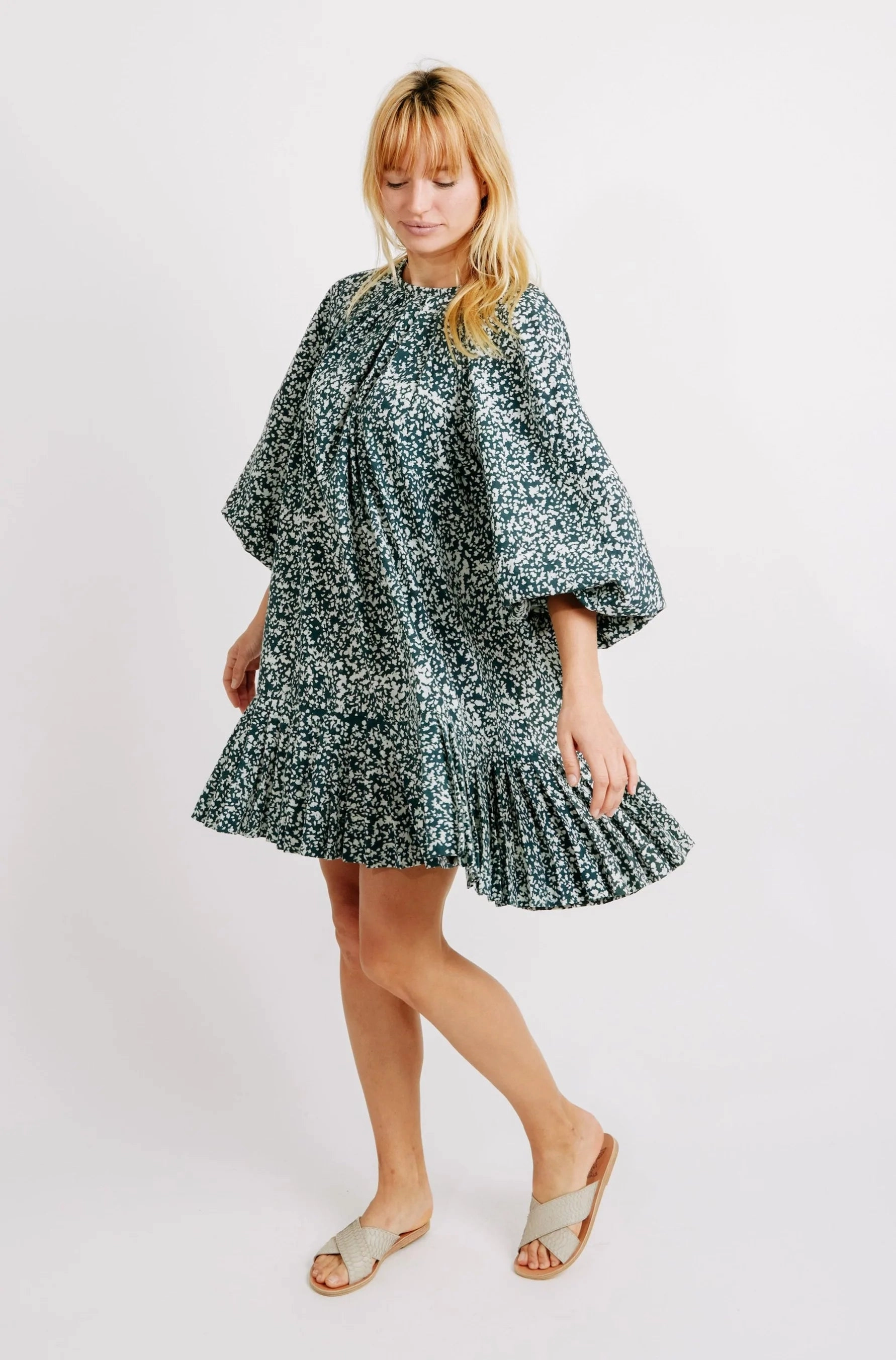 Mirth Somerset Drop Waist Dress in Forest Casual Motion