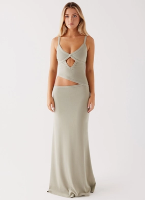 Jocelyn Maxi Dress - Sage Cozy Base Relaxed work dress