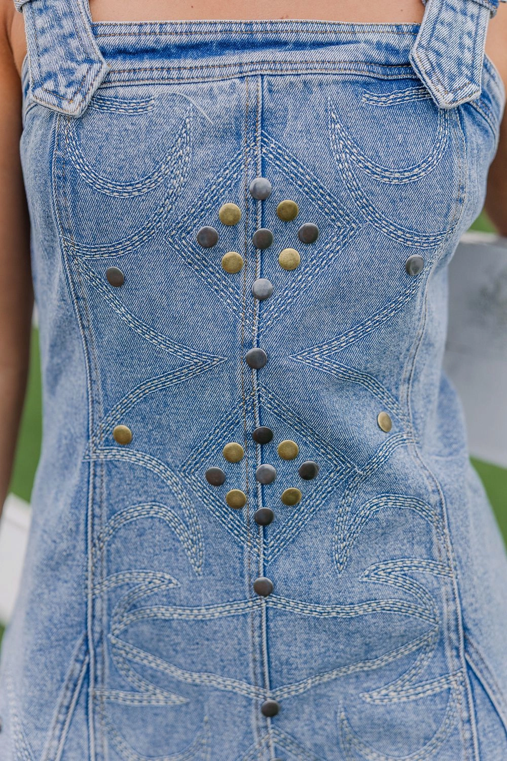 Stampede Buckle Dress-Denim Formal Choice Draped Layer