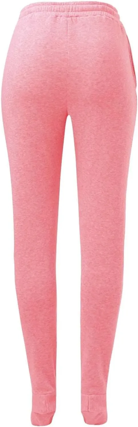 Fleece Footed Pajamas Pants for Women Soft Drawstring Jogger Sweatpants with Feet Winter Warm Comfy Lounge Pants