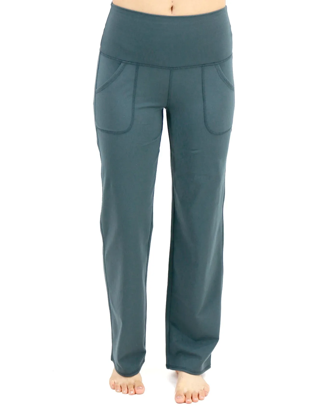 Fleece Lined Straight Leg Spruce Green Lounge Pants